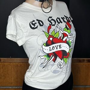 NWOT Ed Hardy Heart crop top